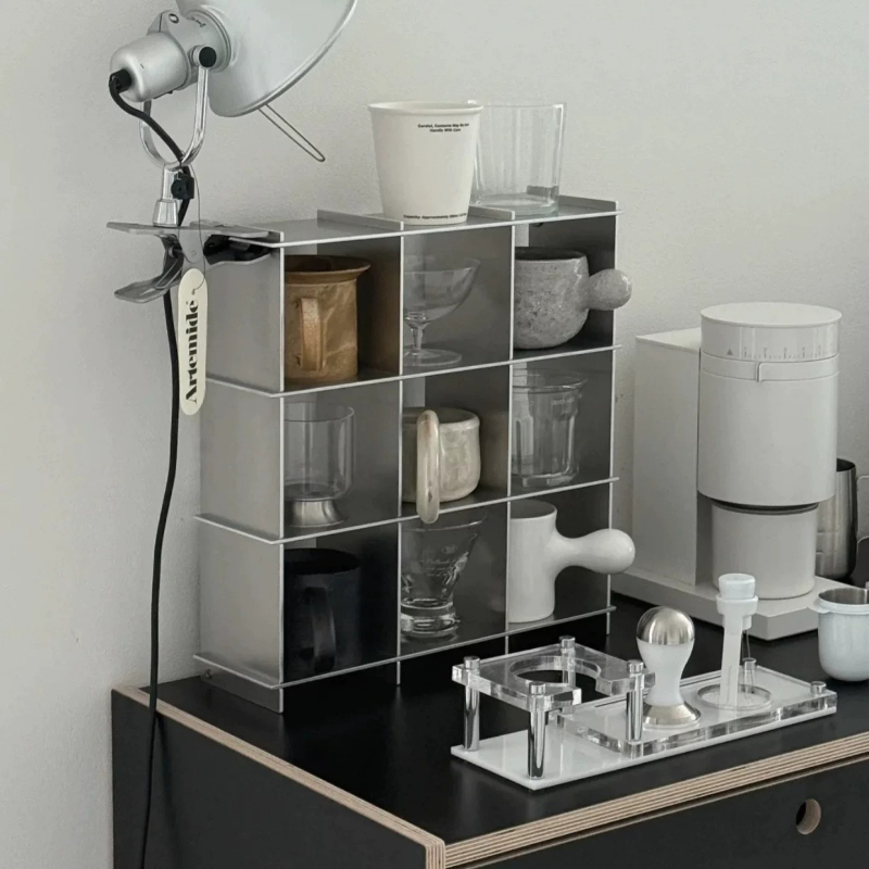 Kitchen Appliances Shelves - ミニマリストアルミ合金製カウンタートップマグ収納棚多層カップラックキッチンオーガナイザーカップホルダーコーヒーバーステーション