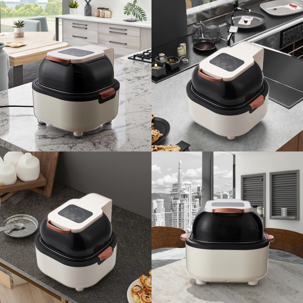 Air Fryer 5L Digital - OUSHENG 5L オイルフリー デジタル制御 ガラス製電気エアフライヤー アップグレードされたコーティングフライバスケット付き