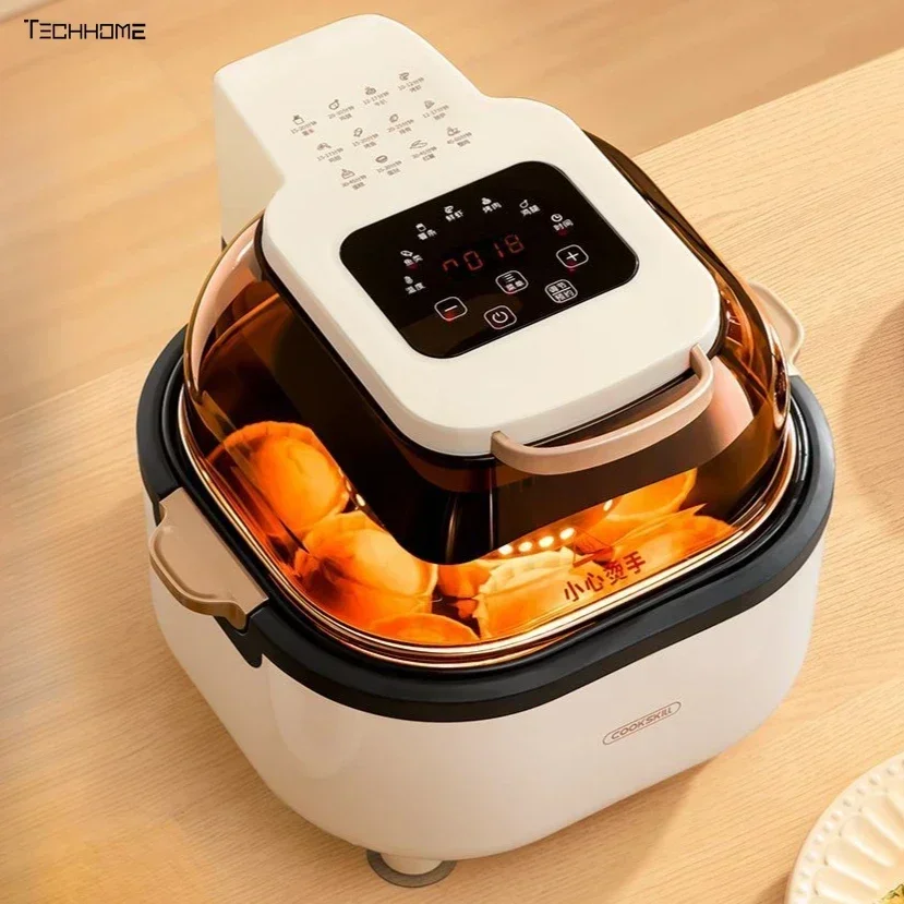 Air Fryer 5L Digital - ビジュアルエアフライヤー 新型家庭用キッチン インテリジェントデジタルディスプレイ お手入れ簡単 大容量エアフライヤー フライドポテト