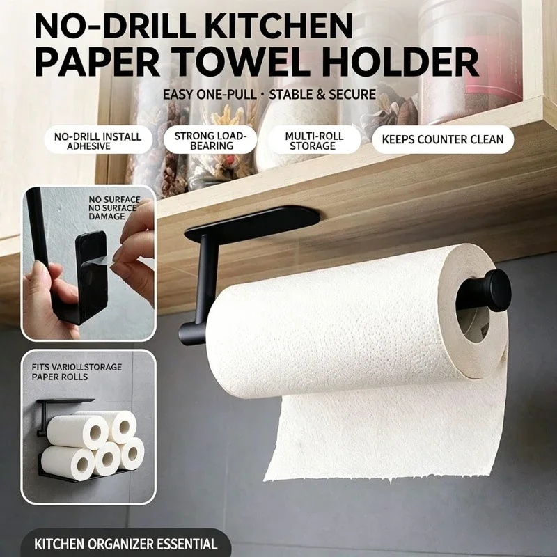 Kitchen Appliances Shelves - ペーパーロールホルダー、タオルラック、吊り下げ棚、バスルーム収納、トイレラック、家庭用キッチンティッシュアクセサリー、壁掛けスタンドハンガー、キッチン
