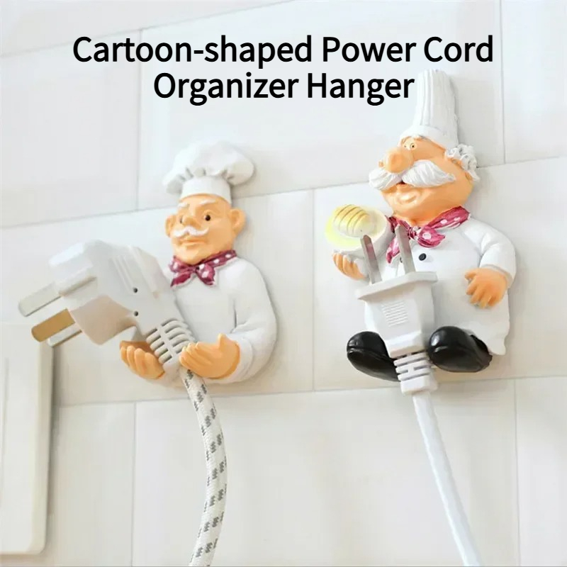 Kitchen Appliances Shelves - 1 個多機能漫画キッチンプラグホルダーかわいい電源ケーブルフックホームリビングルームの装飾浴室フック多目的フック