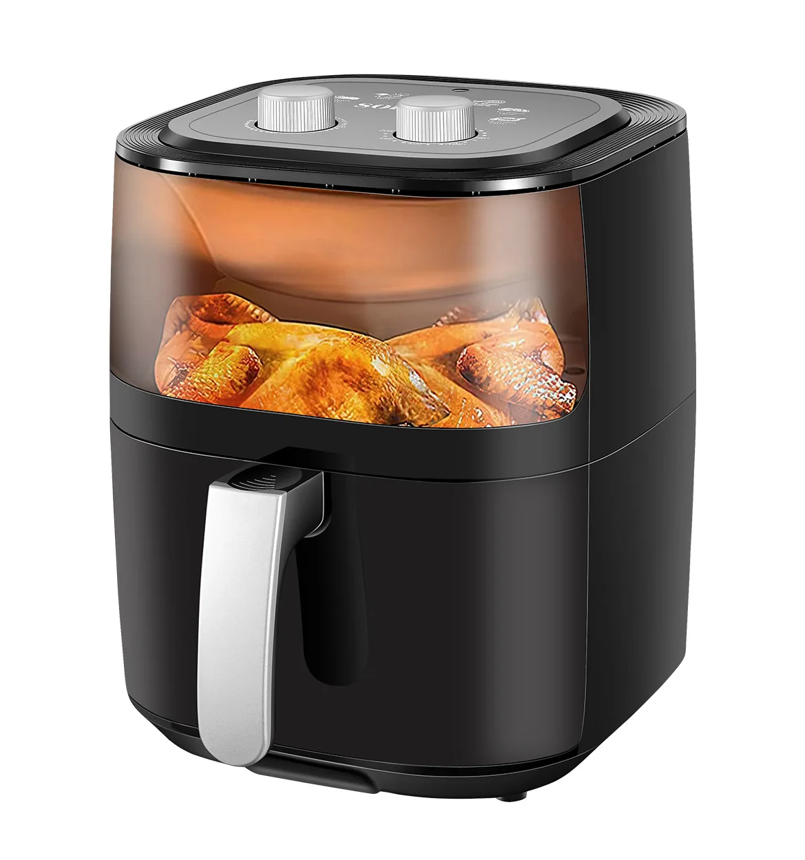 Air Fryer 5L Digital - ソカニ 5L スマートデジタルビジュアル ブラック エアフライヤー クッカー、または多機能オールインワン