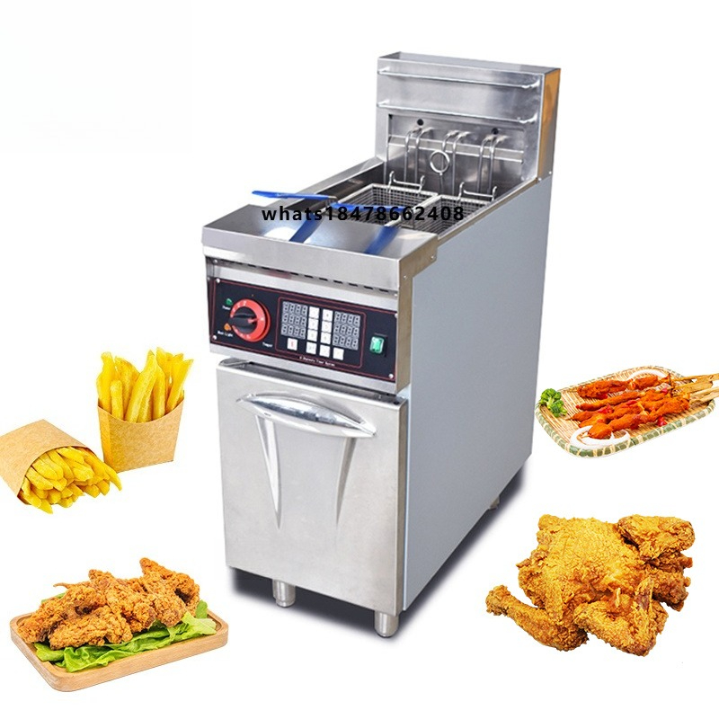 Deep Fryer Stainless - シェフマックス 9000W カスタム電気ガス両用チキンフライヤー ダブルタンク式 深型フライヤー レストラン向け新製品