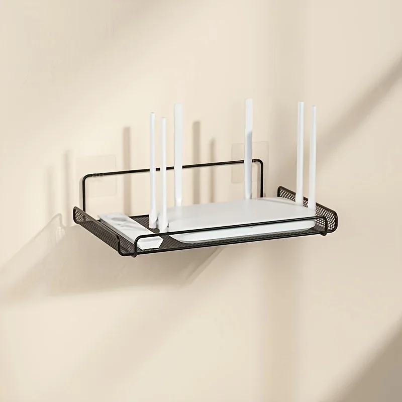 Kitchen Appliances Shelves - ステンレス製ルーターシェルフ 穴あけ不要 WiFi 壁掛けルーター収納オーガナイザー ホーム バスルーム