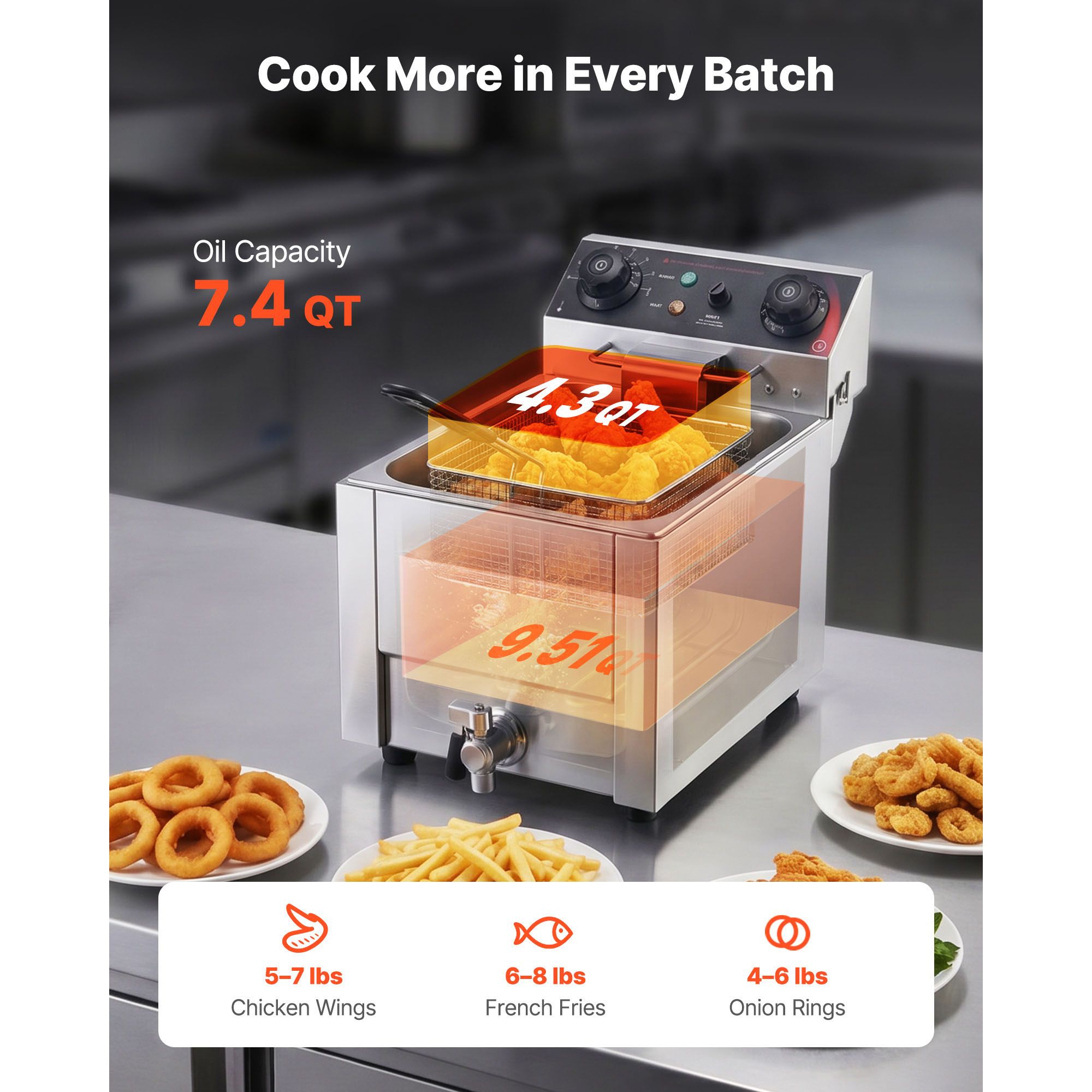 業務用電気フライヤー、オイルフィルター機能アップグレード、9 - Deep Fryer Stainless のレビューと価格