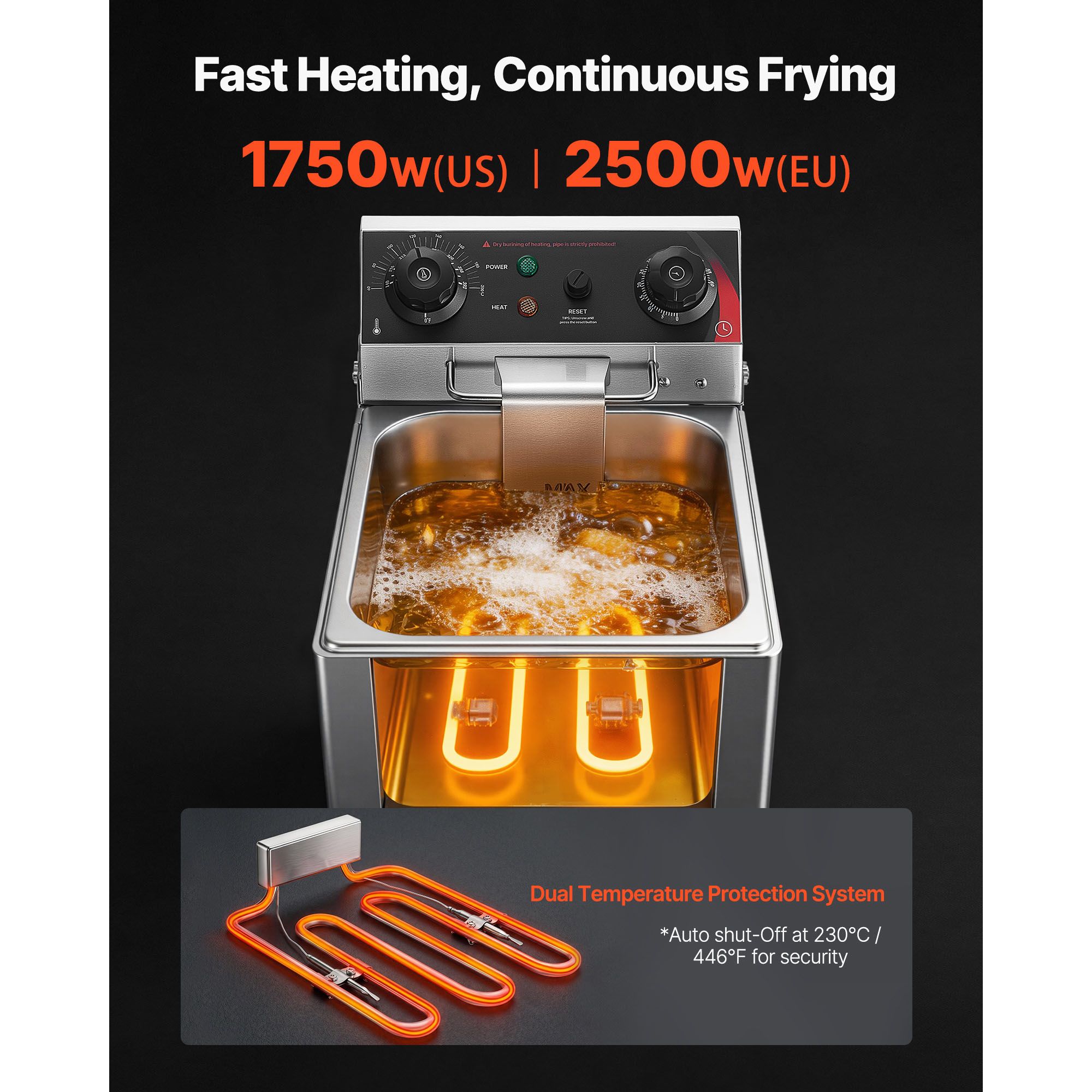 業務用電気フライヤー、オイルフィルター機能アップグレード、9 - Deep Fryer Stainless のレビューと価格