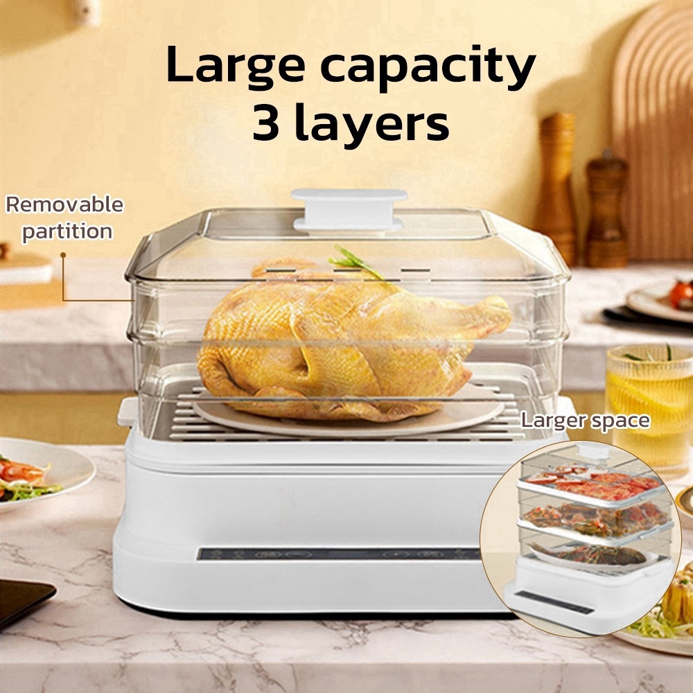 32L スマート電気蒸し器 - 3 段 ABS 食品蒸し器、 - Kitchen Appliances Large のレビューと価格
