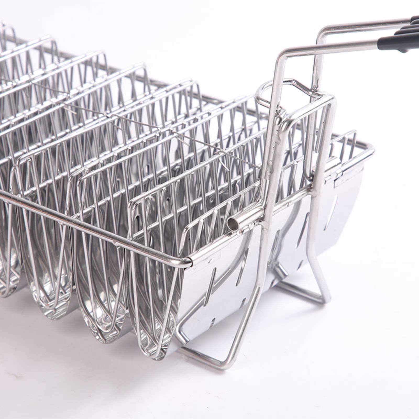 8スロットタコスラック耐熱タコスフライヤーバスケットトルティ - Deep Fryer Stainless のレビューと価格
