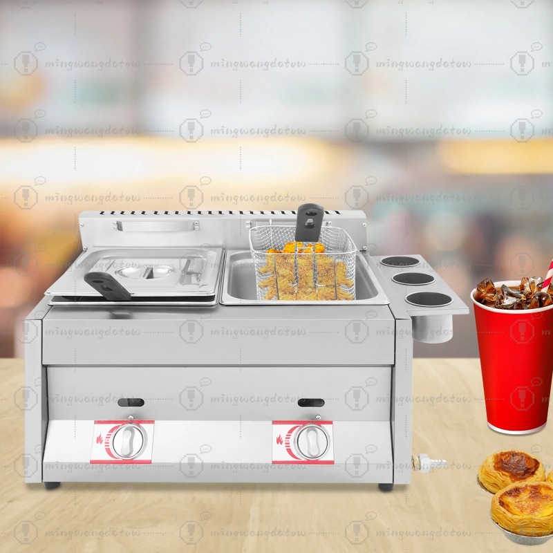 新型業務用ガス式フライヤー 12L 卓上ステンレス製 ダブル - Deep Fryer Stainless のレビューと価格