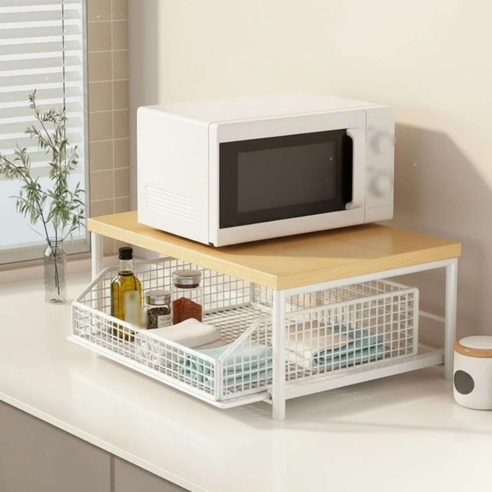 2段式キッチンカウンターラック、省スペースカウンタートップ家 - Kitchen Appliances Shelves のレビューと価格