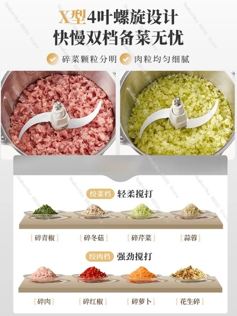 ステンレス鋼肉挽き機家庭用全自動多機能電動ミンサー大容量ソー - Food Processor Large のレビューと価格