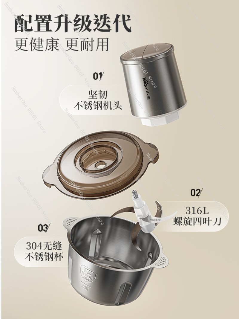 ステンレス鋼肉挽き機家庭用全自動多機能電動ミンサー大容量ソー - Food Processor Large のレビューと価格