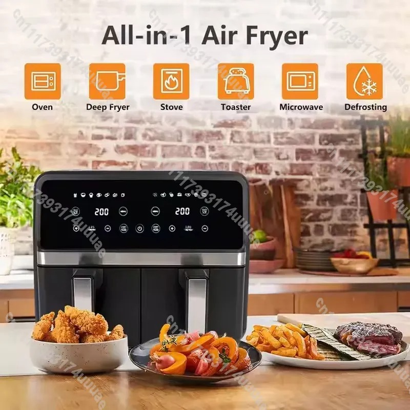 8L大容量電気エアフライヤー、ダブルポットと可視窓付き、家庭 - Kitchen Appliances Large のレビューと価格