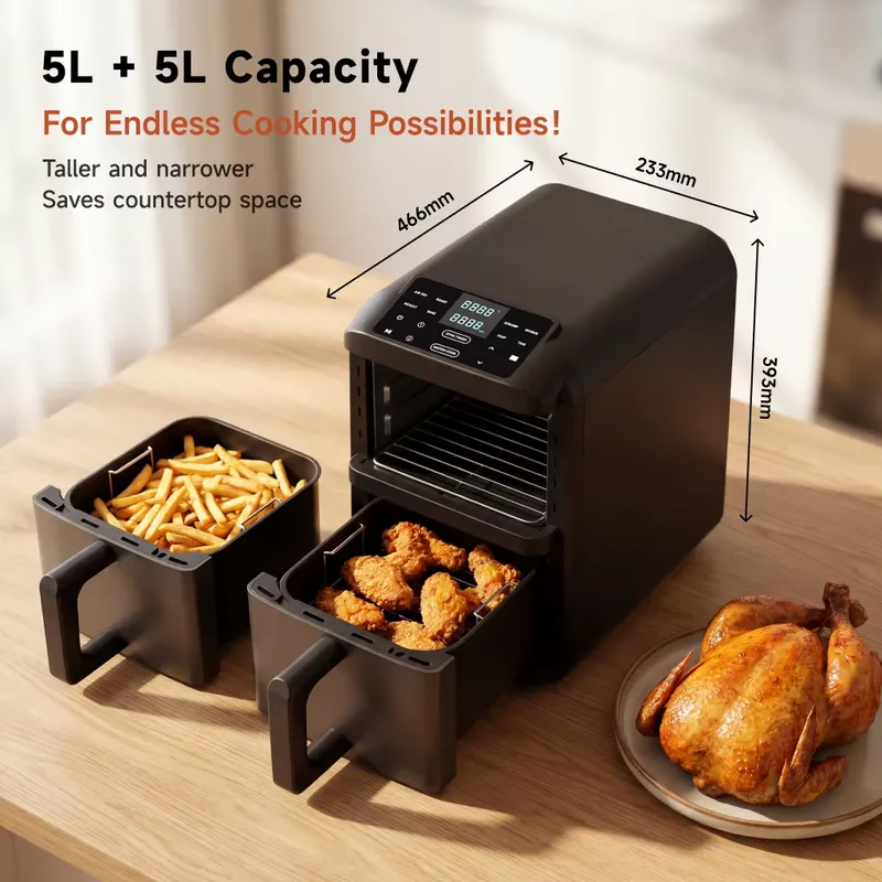 ダブルボイラー5L+5L 10Lタッチスクリーン電気ステンレ - Air Fryer 5L Digital のレビューと価格