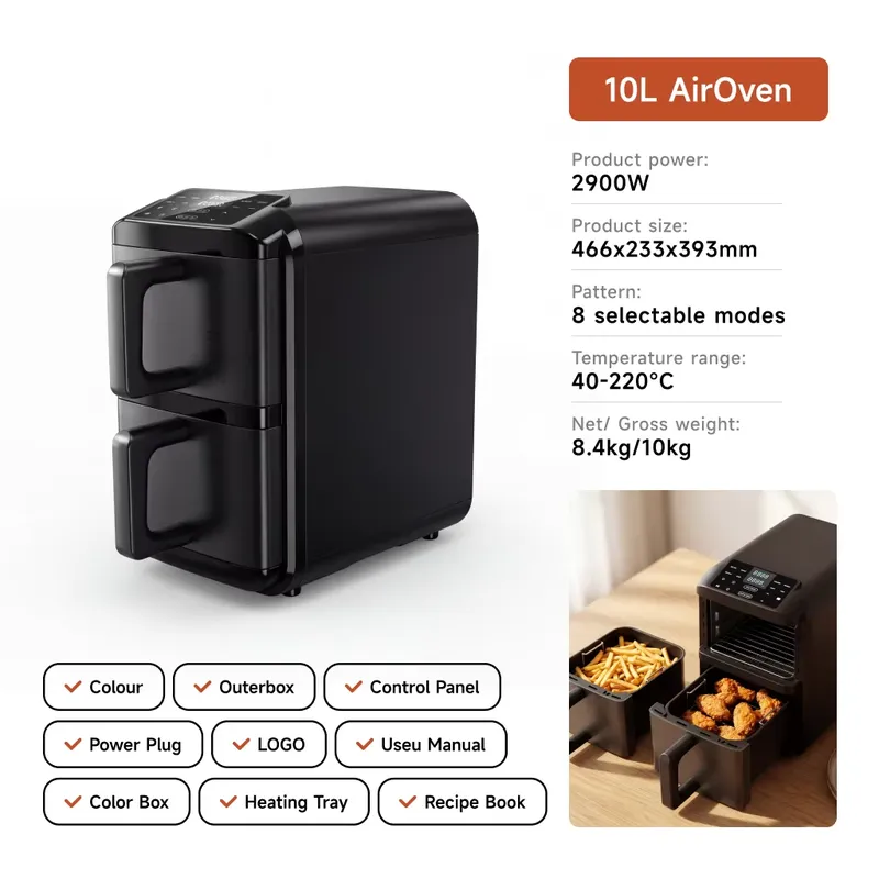 ダブルボイラー5L+5L 10Lタッチスクリーン電気ステンレ - Air Fryer 5L Digital のレビューと価格