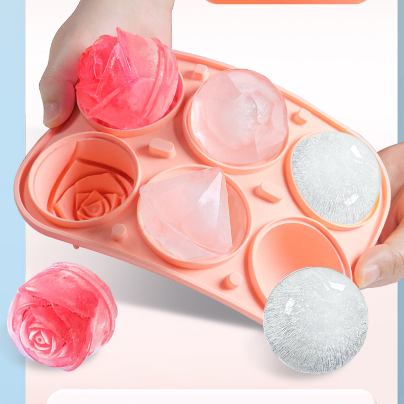 3D ローズダイヤモンドラウンドアイスキューブ金型 4/6  - Kitchen Appliances Shelves のレビューと価格