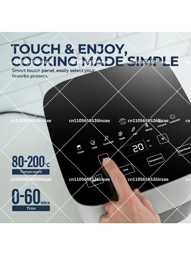 5L 1450W デジタルエアフライヤー、可視窓付き、8つの - Air Fryer 5L Digital のレビューと価格