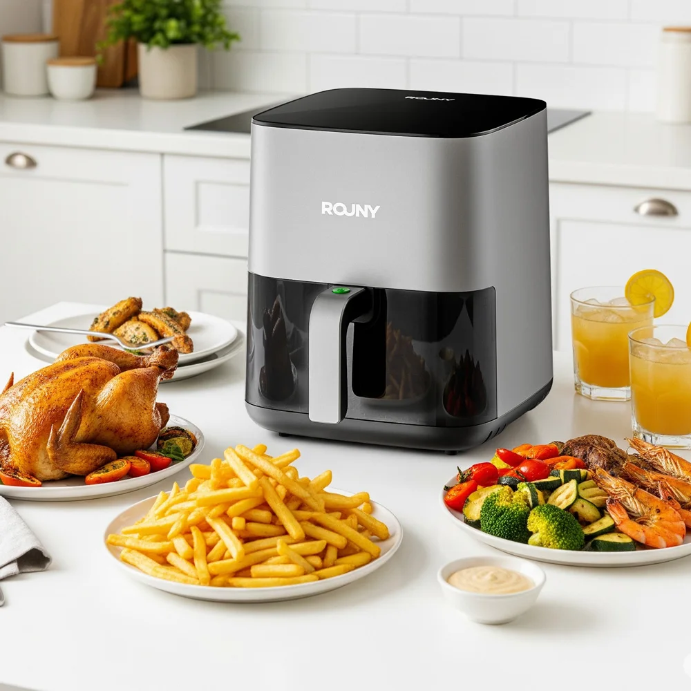 デジタルエアフライヤー、可視窓と8つのプリセット付き、5L  - Air Fryer 5L Digital のレビューと価格