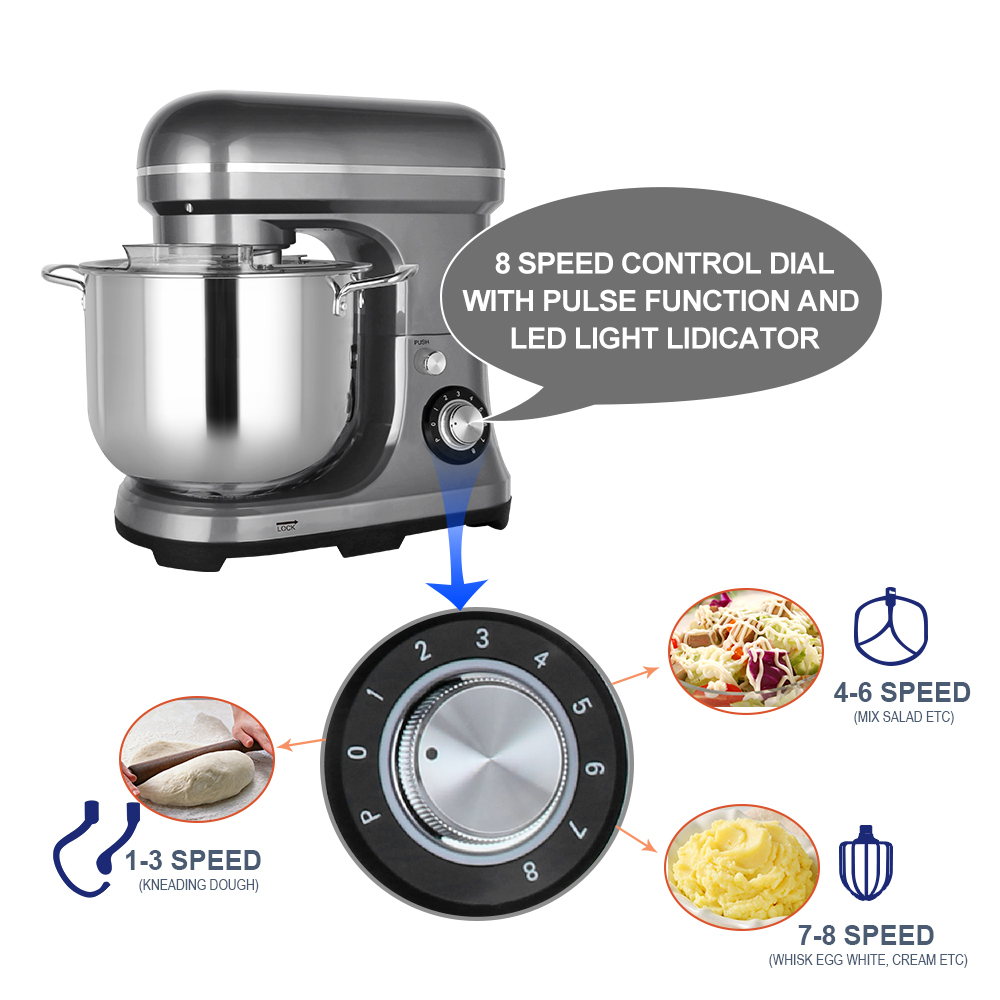 11L 2000W 大型強力電動ミキサー ダブルドウフック付 - Kitchen Appliances For Home のレビューと価格