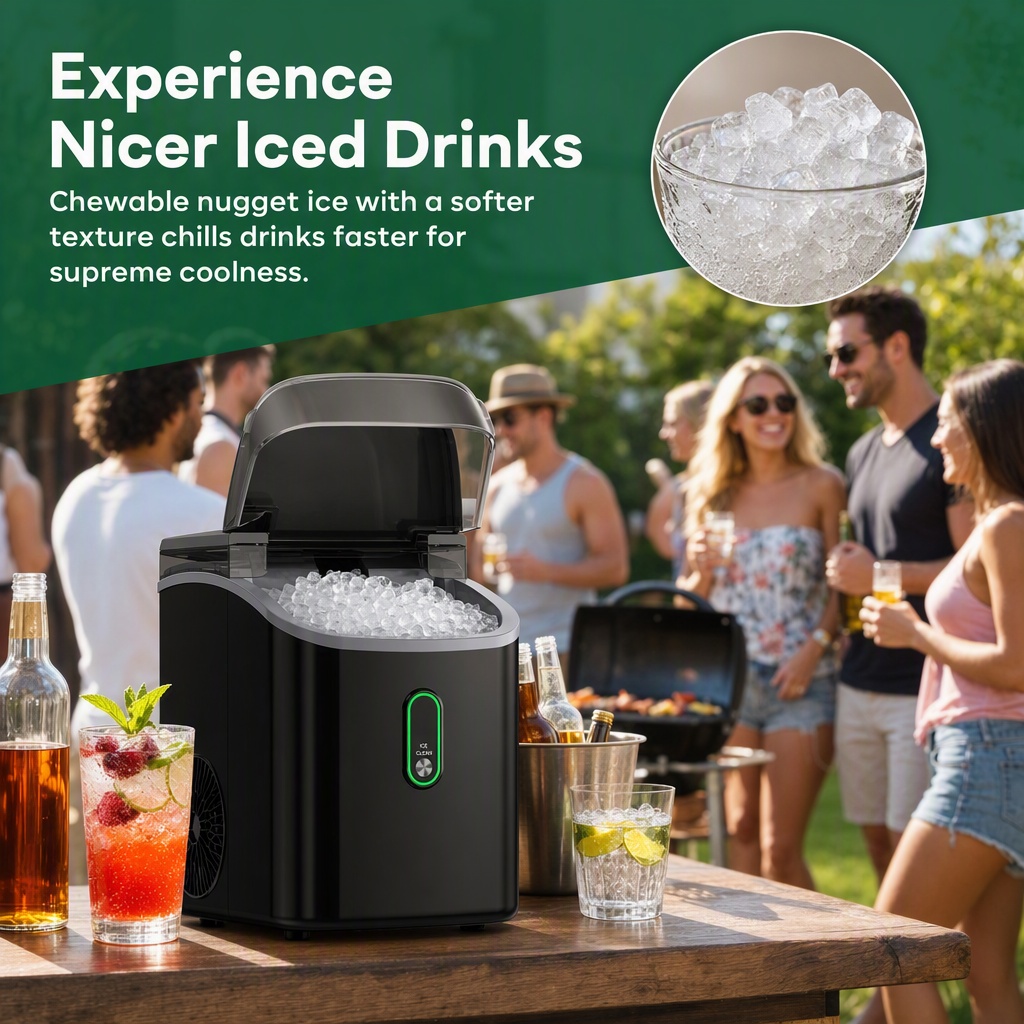 ナゲットアイスメーカー、ソフトな噛みやすい氷を生成する卓上型 - Kitchen Appliances For Home のレビューと価格