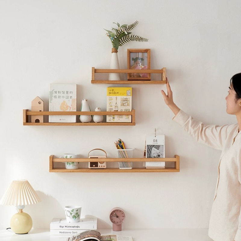 キッチンスパイスオーガナイザー、無垢材ウォールシェルフ、防湿 - Kitchen Appliances Shelves のレビューと価格