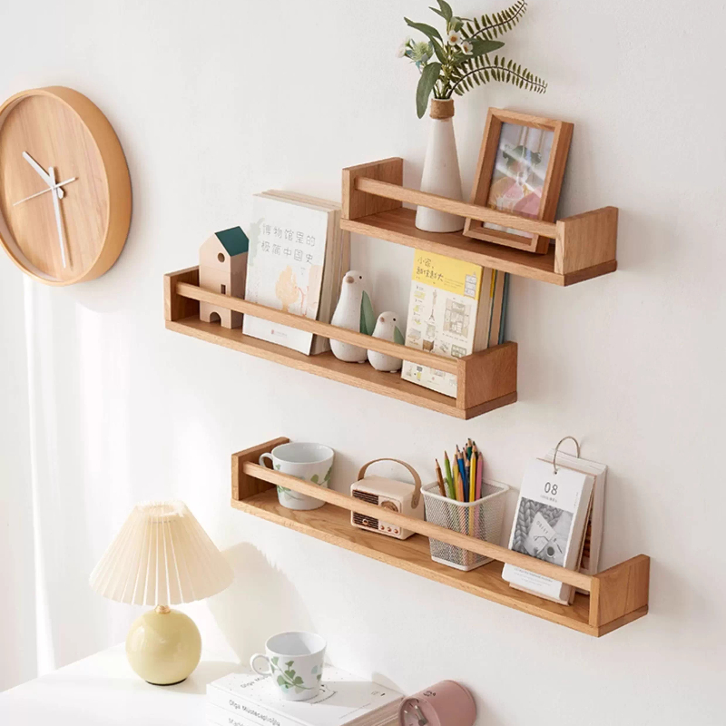 キッチンスパイスオーガナイザー、無垢材ウォールシェルフ、防湿 - Kitchen Appliances Shelves のレビューと価格