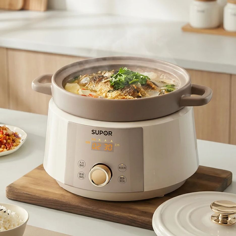 4L セラミック家庭用電気スロークッカー多機能スープポットお - Kitchen Appliances Large のレビューと価格