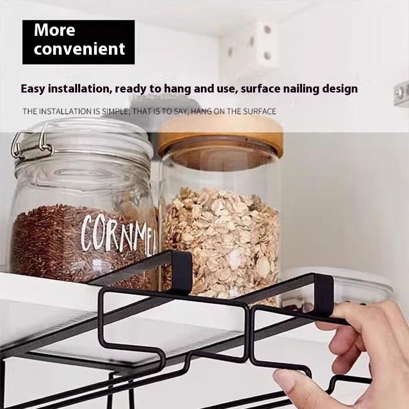 穴あけ不要の金属製ワイングラスホルダー - キャビネット下収 - Kitchen Appliances Shelves のレビューと価格